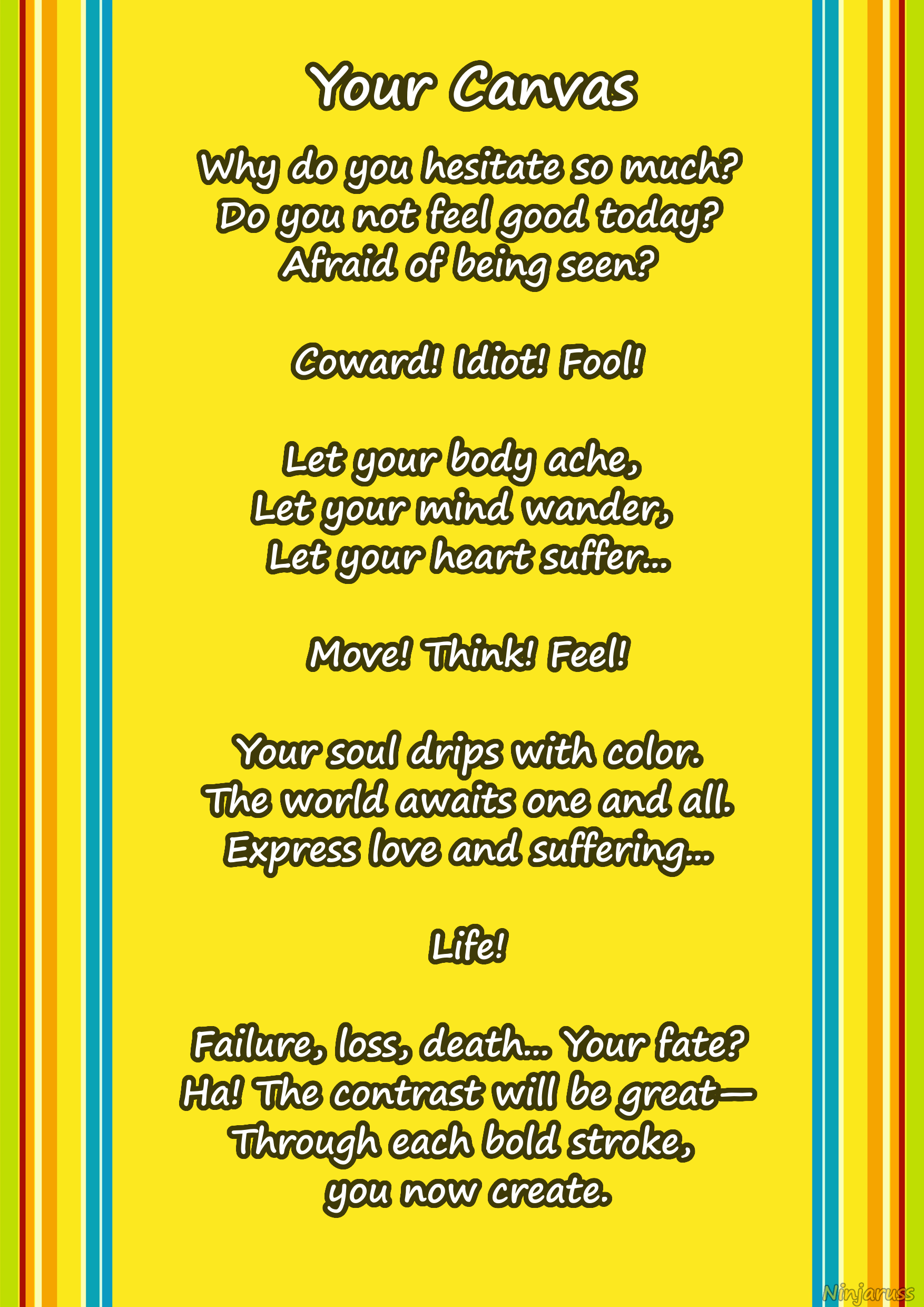 A poem expressing myself through the writing style of Marie's poems